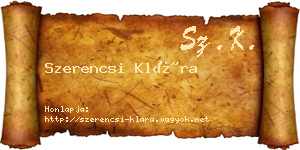 Szerencsi Klára névjegykártya