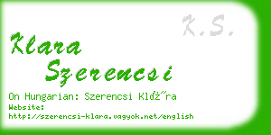 klara szerencsi business card